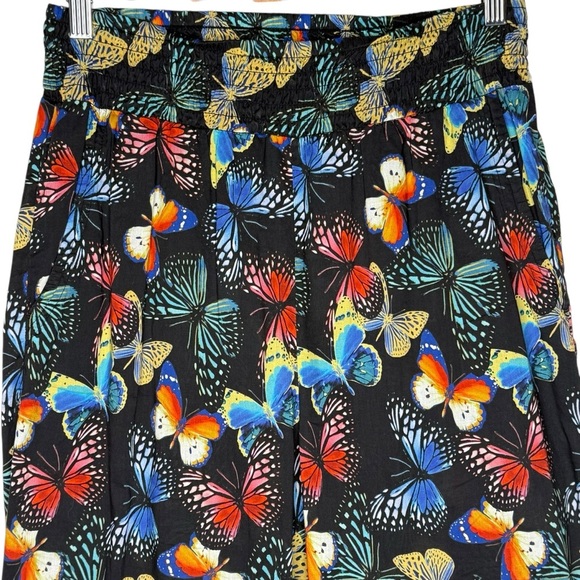 Johnny Was Butterfly Print Wide Leg Pants Size Small Pockets Relaxed Boho Fairy - Picture 3 of 13